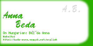 anna beda business card